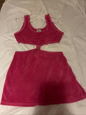 Girls' Pink terry Tank beach pool coverup Dress